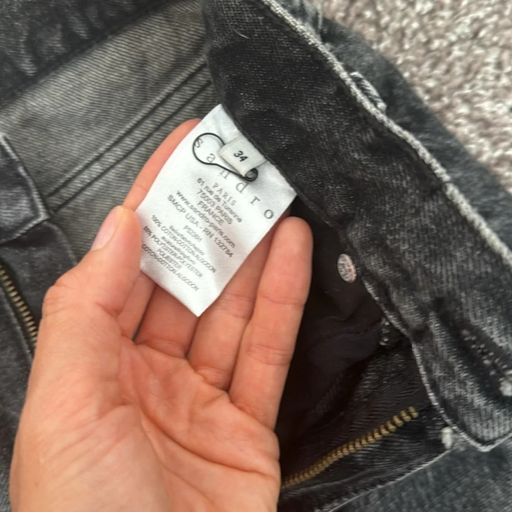Sandro off black straight leg jeans - Picture 6 of 9